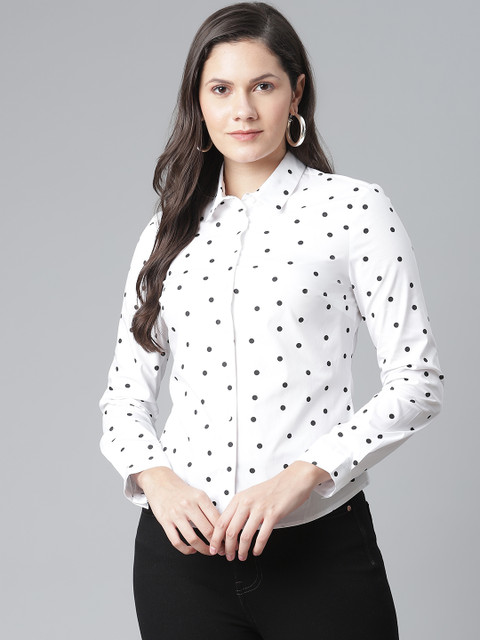 

Marks & Spencer Women White Printed Casual Shirt