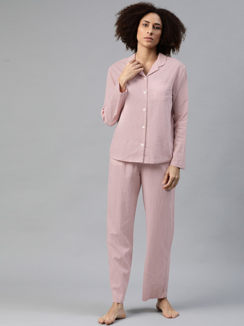 

Marks & Spencer Women Pink Solid Night suit