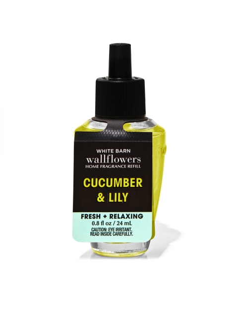 

Bath & Body Works White Barn Cucumber & Lily Wallflowers Home Fragrance Refill- 24 ml, Yellow