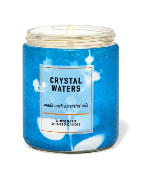 

Bath & Body Works Crystal Waters Single Wick Scented Candle 198 g, Blue
