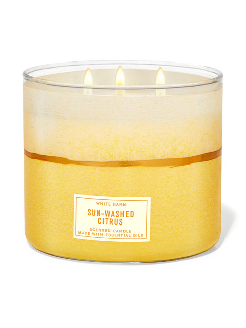 

Bath & Body Works Sun-Washed Citrus 3-Wick Scented Candle, 411g, Yellow