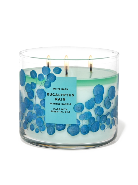 

Bath & Body Works Eucalyptus Rain 3-Wick Scented Candle 411 g, Blue