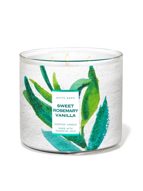

Bath & Body Works Sweet Rosemary Vanilla 3-Wick Scented Candle 411 g, White