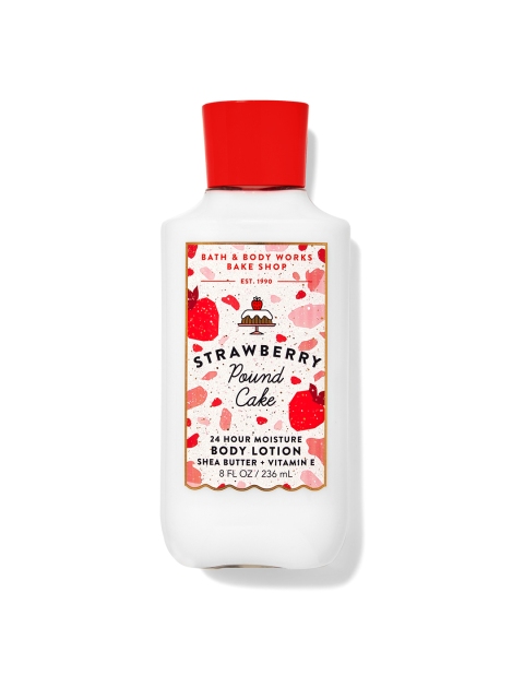 

Bath & Body Works Strawberry Pound Cake Super Smooth Body Lotion 236 ml, Red