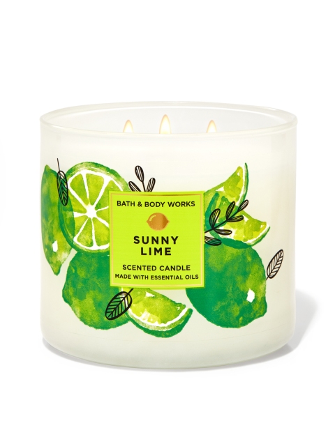 

Bath & Body Works Sunny Lime 3-Wick Candle Scented Candle, 411g, Green