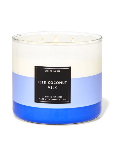 

Bath & Body Works Iced Coconut Milk 3-Wick Scented Candle 411 g, Blue