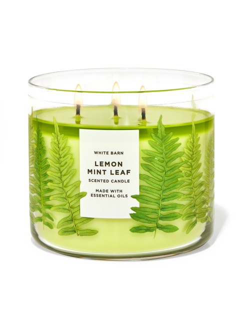 

Bath & Body Works Lemon Mint Leaf 3-Wick Scented Candle 411 g, Green