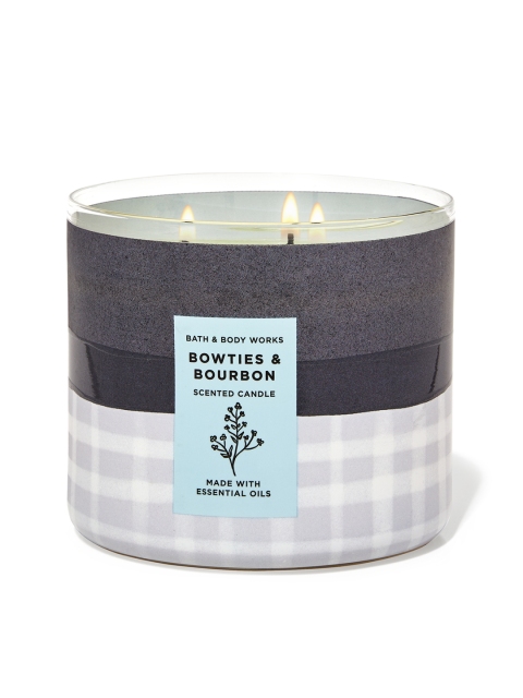 

Bath & Body Works Bowties & Bourbon 3-Wick Scented Candle 411 g, Navy blue