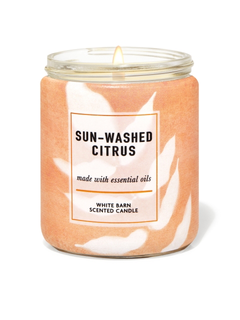 

Bath & Body Works Sun-Washed Citrus Single Wick Scented Candle 198 g, Peach