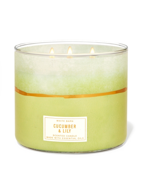 

Bath & Body Works Cucumber & Lily 3-Wick Candle, Yellow