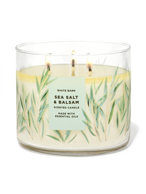 

Bath & Body Works Sea Salt & Balsam 3-Wick Candle, Off white