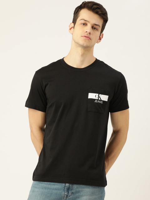 

Calvin Klein Jeans Men Black Pure Cotton Brand Logo Printed T-shirt