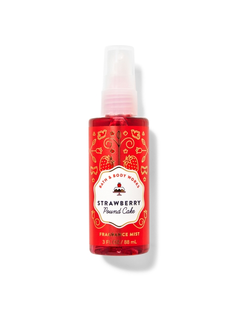 

Bath & Body Works Strawberry Pound Cake Travel Size Fine Fragrance Mist 88 ml, Red