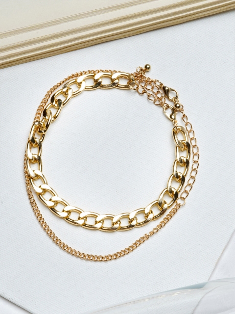 

JOKER & WITCH Set Of 2 Gold-Toned Aara Chain Link Anklets