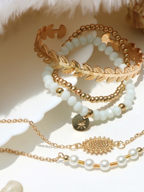 

JOKER & WITCH Set Of 5 Gold-Toned Link Bracelets