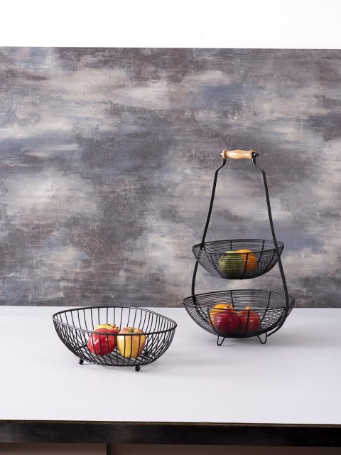 

nestroots Set Of 2 Black Fruit Baskets