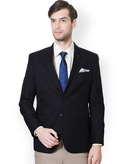 

Van Heusen Navy Single-Breasted Slim Fit Formal Blazer, Navy blue