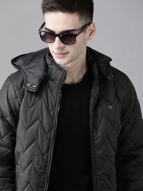 

Roadster Men Black Solid Bomber Jacket