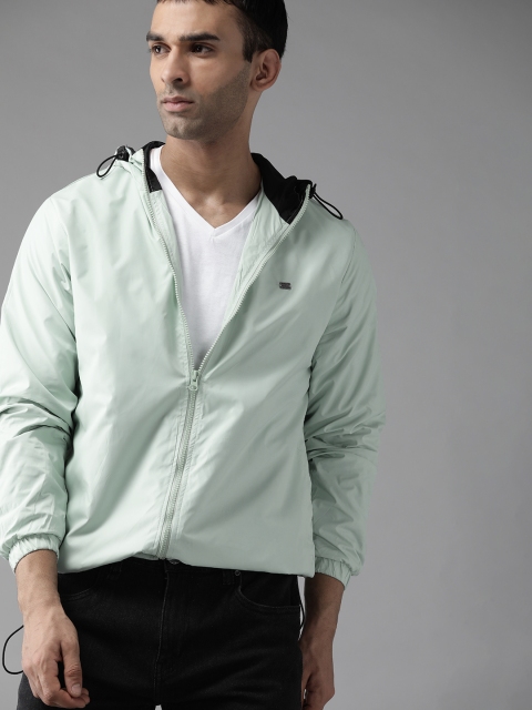 

Roadster Men Sea Green Solid Tailored Jacket
