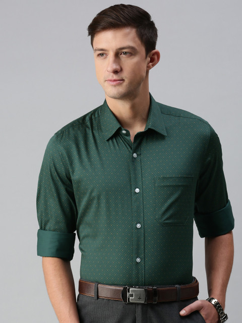 

Louis Philippe Men Green Slim Fit Formal Shirt