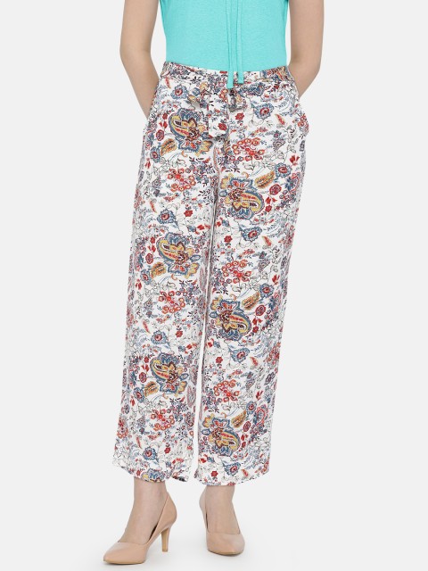 

ONLY Multicoloured Printed Casual Wide-Leg Trousers, Multi