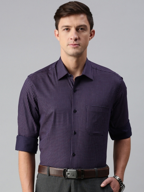

Louis Philippe Men Navy Blue Slim Fit Checked Formal Shirt
