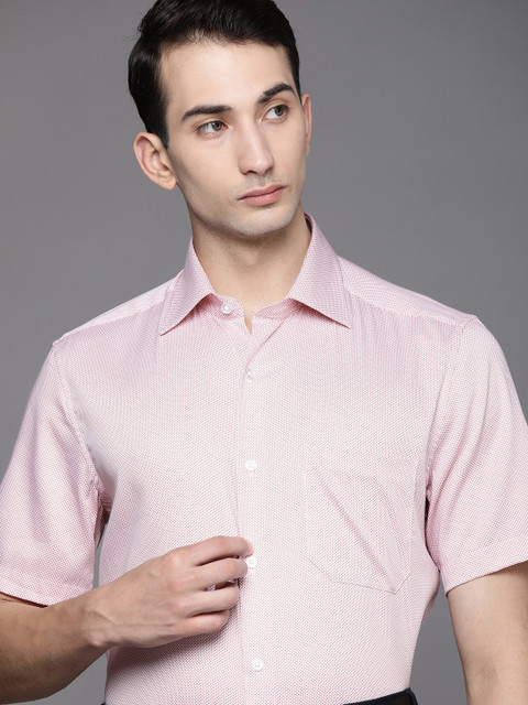 

Louis Philippe Men White Micro Ditsy Printed Classic Formal Shirt