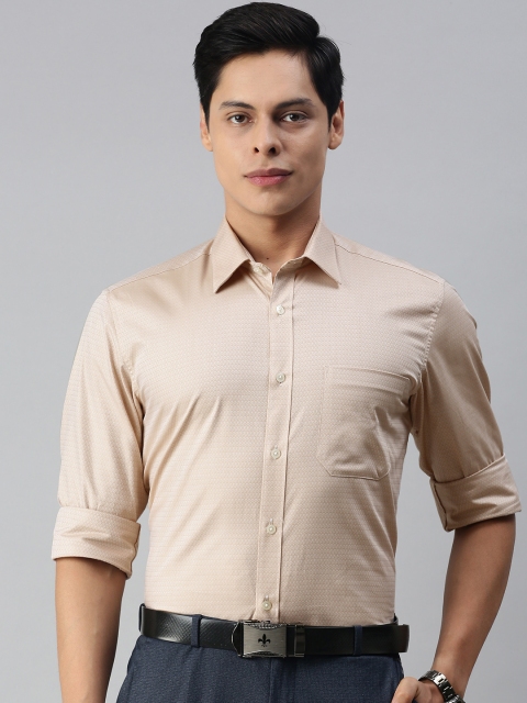 

Louis Philippe Men Beige Slim Fit Pure Cotton Formal Shirt