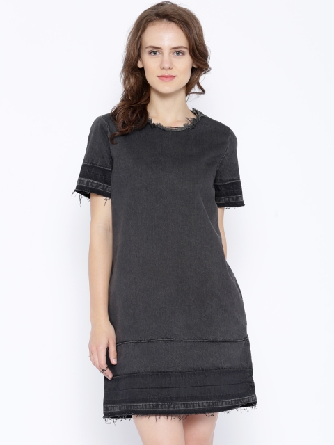 

ONLY Black Washed Denim Shift Dress
