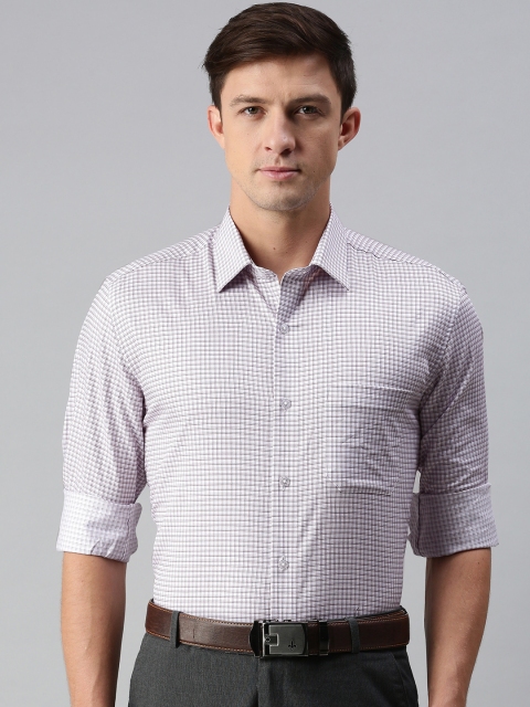 

Louis Philippe Men White & Red Grid Tattersall Checked Slim Fit Formal Shirt