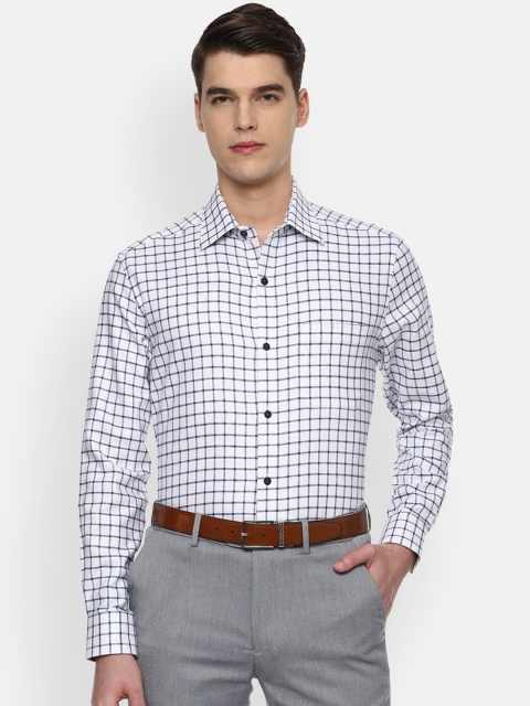 

Louis Philippe Men White Regular Fit Checked Casual Shirt