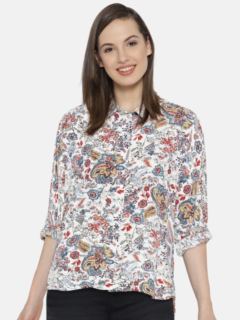 

ONLY White & Red Floral Print Shirt