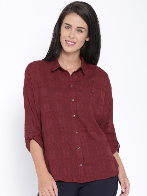 

ONLY Women Maroon Casual Shirt
