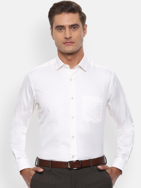 

Louis Philippe Men White Slim Fit Printed Pure Cotton Casual Shirt