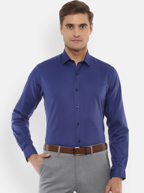 

Louis Philippe Men Blue Slim Fit Self Design Casual Shirt