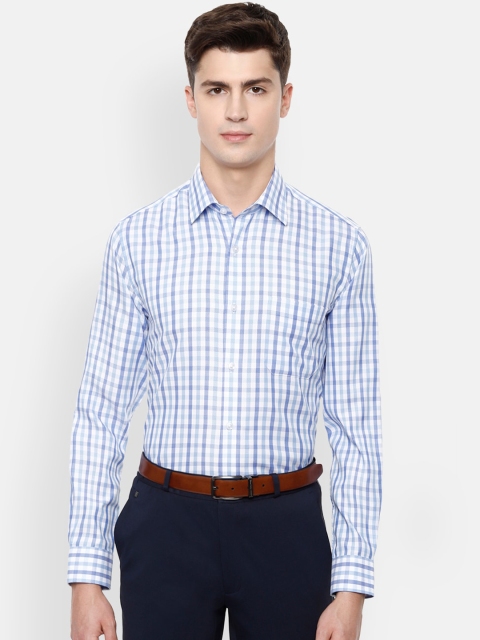 

Louis Philippe Men White Slim Fit Checked Pure Cotton Casual Shirt