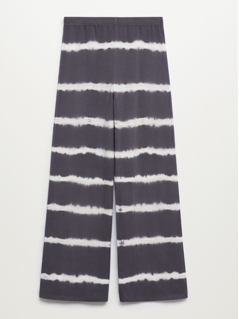

Mango Kids Girls Charcoal Grey & White Dyed Parallel Trousers