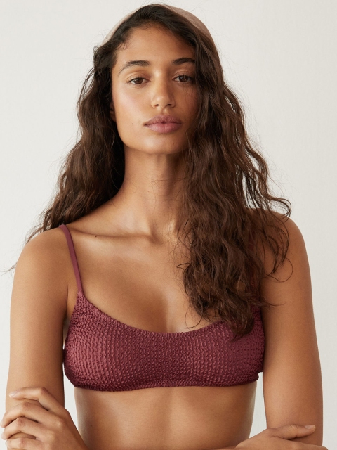 

MANGO Women Mauve Embossed Textured Swim Bra