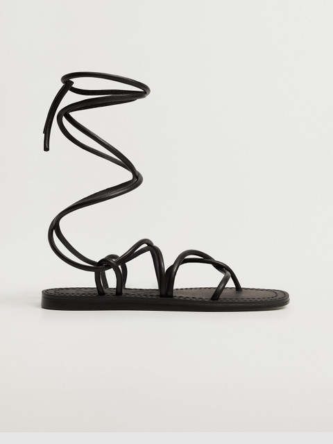 

MANGO Women Black Solid Gladiators