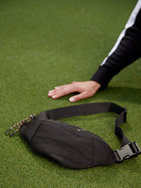 

MANGO Women Black Solid Sports Fanny Pack Engineered with Technical Fabric