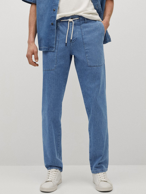 

MANGO MAN Blue Sustainable Cotton Relaxed Fit Denim Trousers