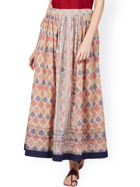 

Ritu Kumar Beige Printed Maxi Skirt
