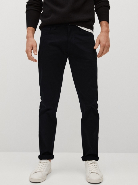 

MANGO MAN Men Black Slim Fit Sustainable Chinos Trousers