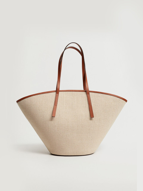 

MANGO Beige Solid Shoulder Bag