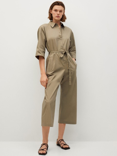 

MANGO Khaki Basic Jumpsuit