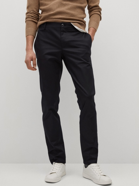 

MANGO MAN Men Black Slim Fit Sustainable Chinos Trousers