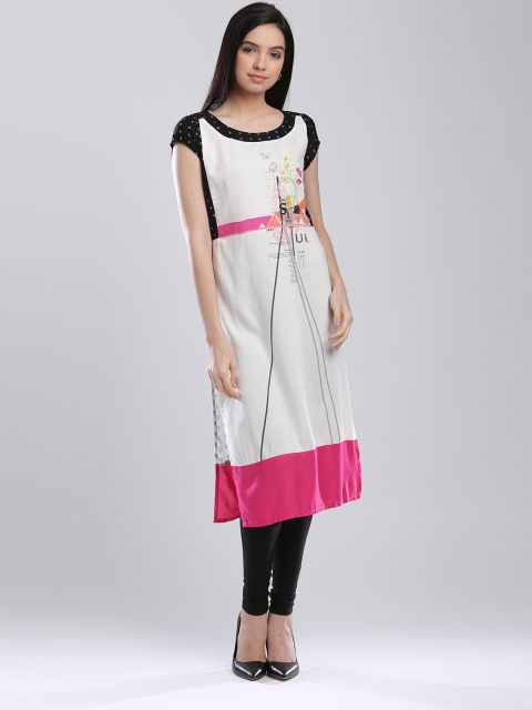 

W White Printed Kurta