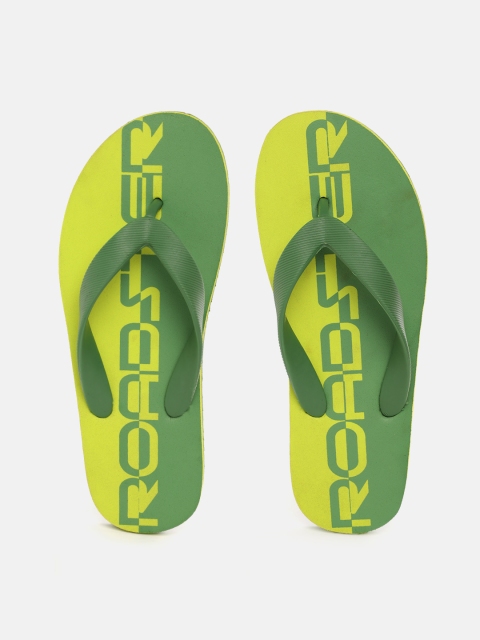 

Roadster Men Green Printed Thong Flip-Flops