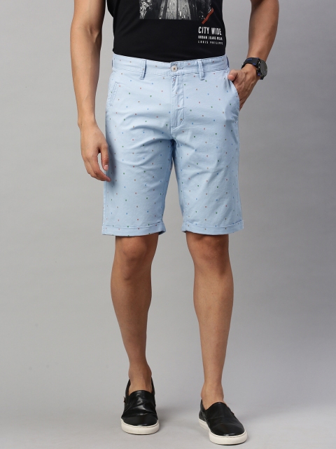 

Louis Philippe Sport Men Blue Printed Slim Fit High-Rise Regular Shorts