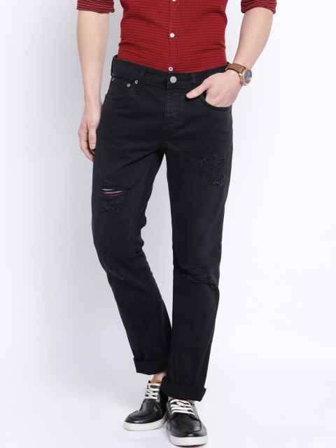 

Jack & Jones Black Low-Rise Clark Fit Stretchable Jeans